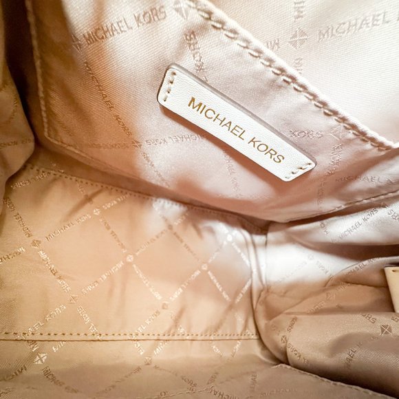 Michael Kors Avril Small Top Zip Satchel Shoulder Crossbody Bag Light Cream - Picture 8 of 11